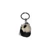 Black Mink Fur Panda Keychain Soft Plush Mink Keyring Fashion Mini Mink Pendant  Backpack Decor