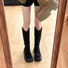 Fashion retro British style two wear thick-soled heightening boots women's 2025 autumn and winter new versatile and thin fashion boots