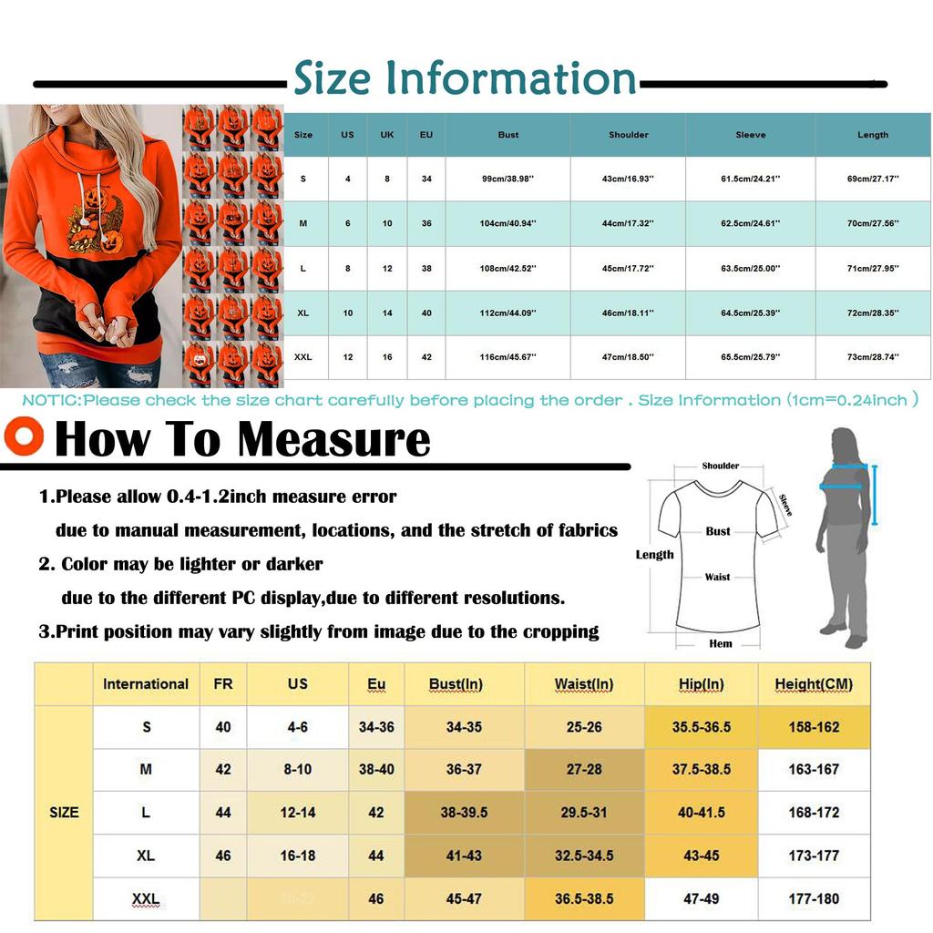 Women Halloween Horror Print Party Long Sleeve Pullover Hooded Sweatshirt