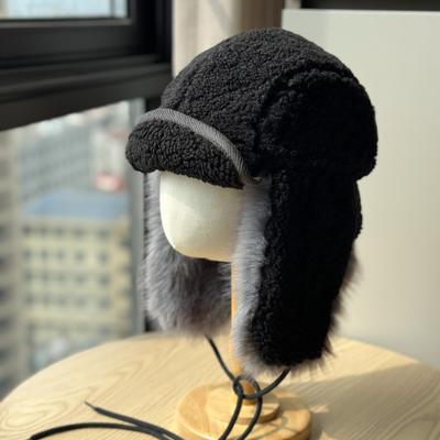 New Autumn and Winter Korean Style Lei Feng Hat with Velvet Thickening and Warmth for Outdoor Riding Windproof and Cold Proof Plush Ear Protection Hat
