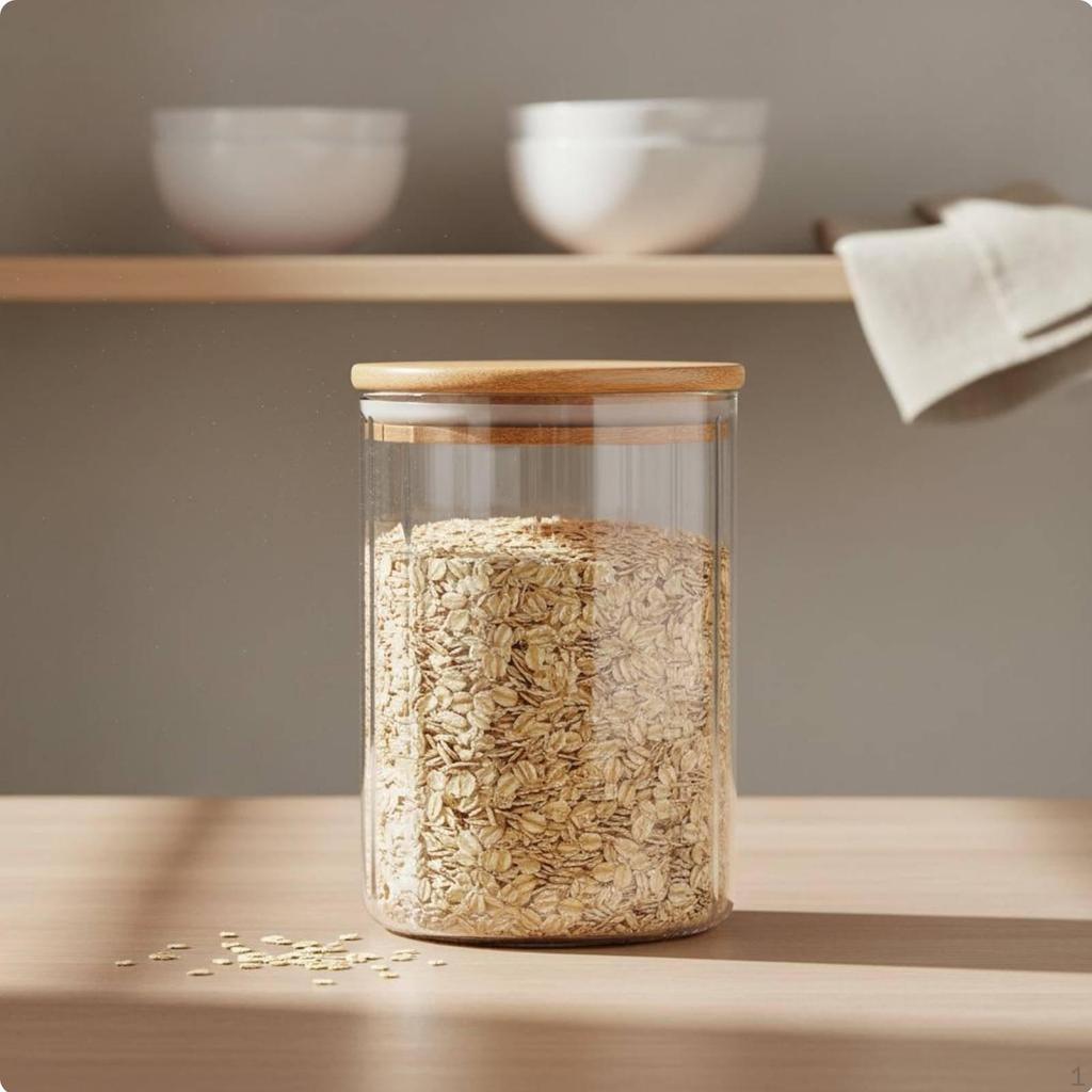 Borosilicate Glass Jar Square Canister Easy to Clean Pantry for Cafe 6060mm