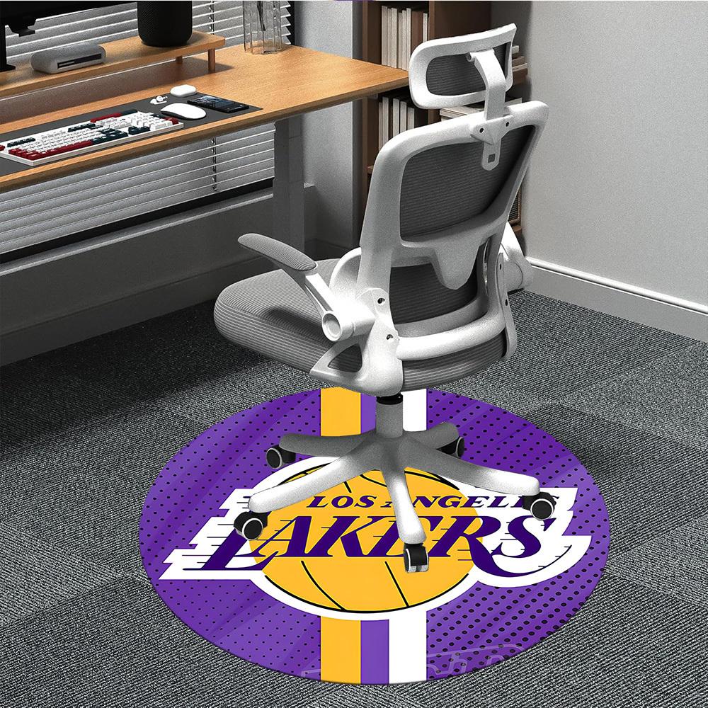 

1pc Basketball Lakers Office Round Area Rug, Indoor Mat Suitable For Office, Under Office Chairs Bedroom Living Room Home Decor, Room Deco215 80cm by 80cm