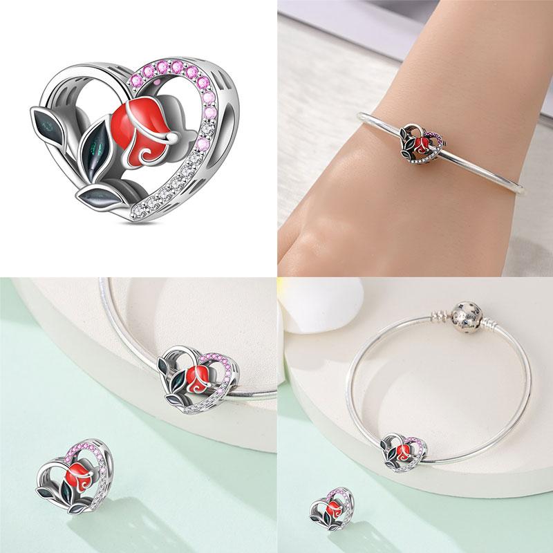 Copper Sweet Travelair Balloon Beaded Eros Arrow Through The Heart Charms Fit Bracelet Diy Jewelry Making Women'S Gift