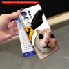 2DFlat Samsung phone case Cat with Yellow Glove Holding Black Object Phone Case Applicable to Galaxy S22 S23 S24 S25ULTRA S26 A12 A13 A14 A15 A16