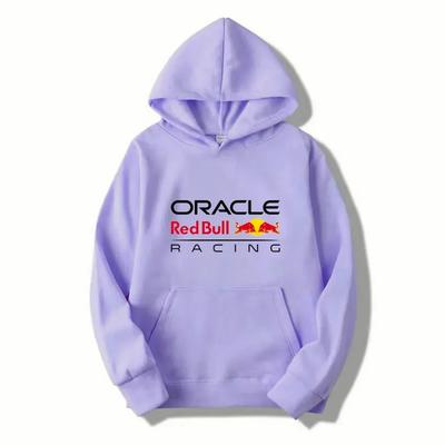 Autumn Winter Men's Red Bull Logo Printed Sweatshirt Casual Solid Color Street Pullover Fashion Comfortable Hoodie