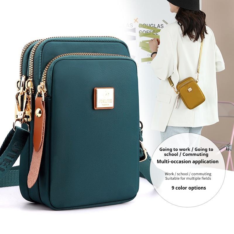 Fashion Women's Single Shoulder Backpack Trendy Shopping Nylon Cloth Bag New Crossbody Mobile Phone Bag Casual All-match Small Square Bag