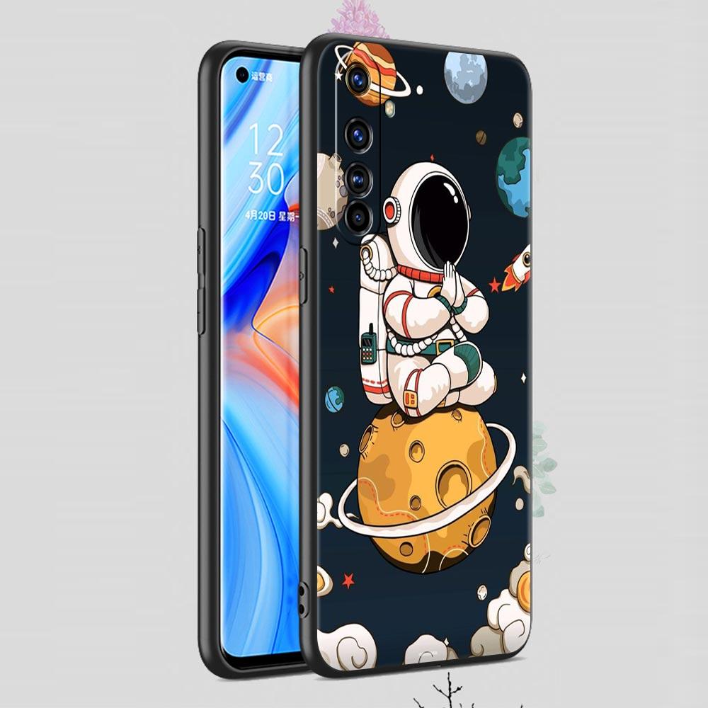 For Realme 10 9 8 5G 7 6 GT2 Pro Plus 9i 8i C21 C11 C25 C35 Soft Cute Cartoon Astronaut Phone Case For Realme GT Neo 2 3T Cover