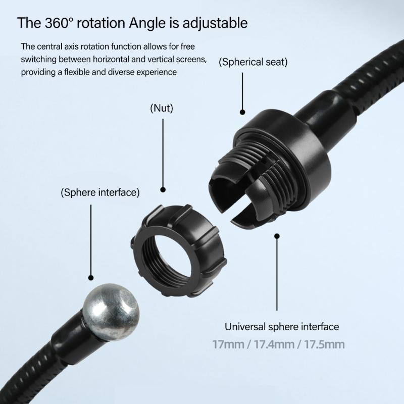 17mm Ball Mount Extension Adapter 360 Degree Rotating Arm Adapter Car Mount Phone Holder Extension Rod