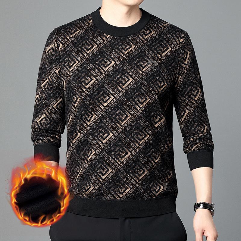 

Зберігайте тепло, чоловічі зимові пуловери, светри з довгими рукавами, флісові светри для хлопчиків XXXL коричневий