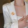 1PC Rhinestone Shiny Crystal For Women Brooch Pin Vintage Coat Clothing Accessories Maple Leaf