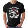 Summer Top Printed Boys Oneck Tshirt Cotton You Had Me At Tacos And Tequila Fashion Tee Teenagers Tshirt Oversized Tshirt