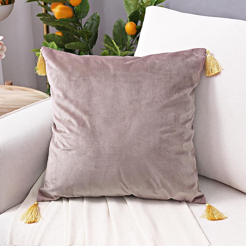 Nordyckie Minimalistyczne Gładkie Aksamitne Poszewki na Poduszki Dekoracyjne Elegancka Pluszowa Poszewka na Poduszkę z Frędzlami 30x50 Poszewka na Poduszkę z Zamkiem Dekoracja Domu