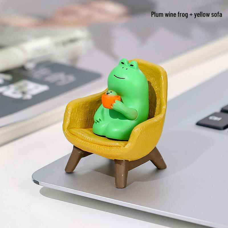 Frog Rocking Chair Cute Healing Decoration – Desktop Ornament for Office or Home