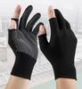 5 Pairs Black Of Adhesive Anti Slip Gloves For Men Outdoor Work Fishing Courier Riding Bike Nylon Touch Screen Handling Gloves