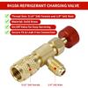 2Pcs Refrigerant Charging Valve Set, 1/4" & 5/16" Safety Adapter Flow Control Ball Valve, Brass Low Loss HVAC Fittings for R12 R22 R410 Air