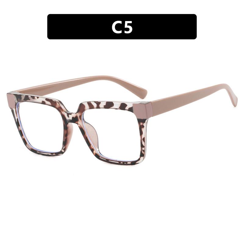 Color matching contrasting square glasses frame TR anti-blue light new flat glasses fashion European and American glasses frame Internet celebrity