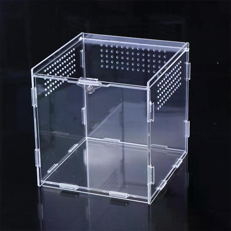 Hot Sale Acrylic Transparent Reptile Breeding Box Terrarium Habitat Insect Spider Lizard Scorpion Feeding Cage Arboreal Enclosu