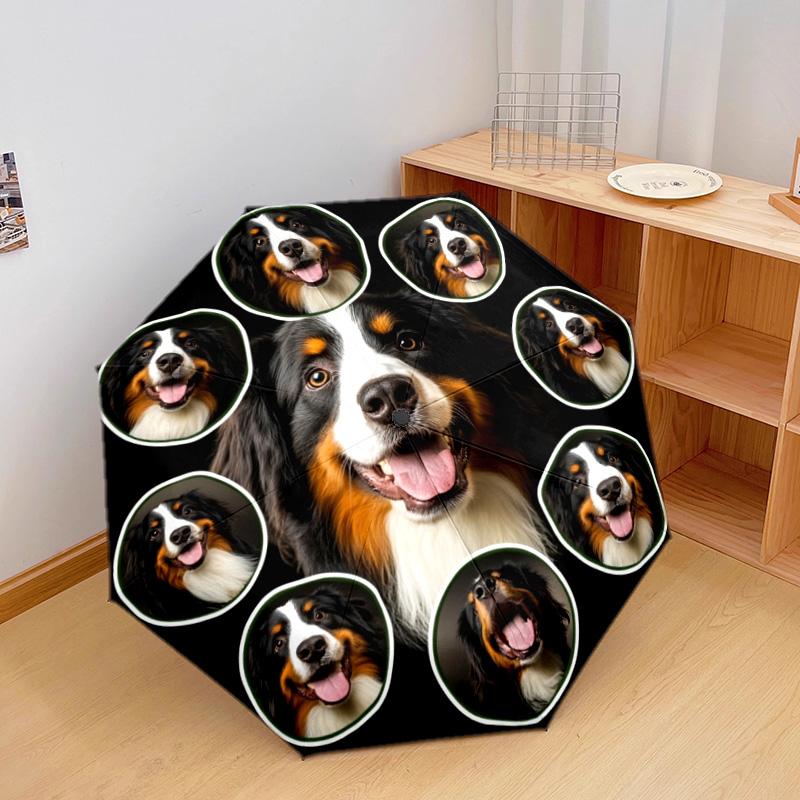 1 PC Automatic Folding Umbrella - Bernese Mountain Dog2 Pattern, Portable & Foldable Design with 8 Ribs, Christmas Birthday Gifts