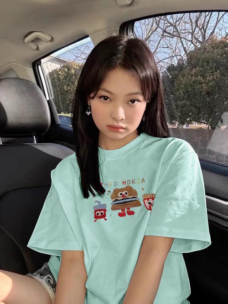 Plus Size Women's Unique Straight Shoulder Short-Sleeve Pure Cotton White T-Shirt - Summer 2025 Collection