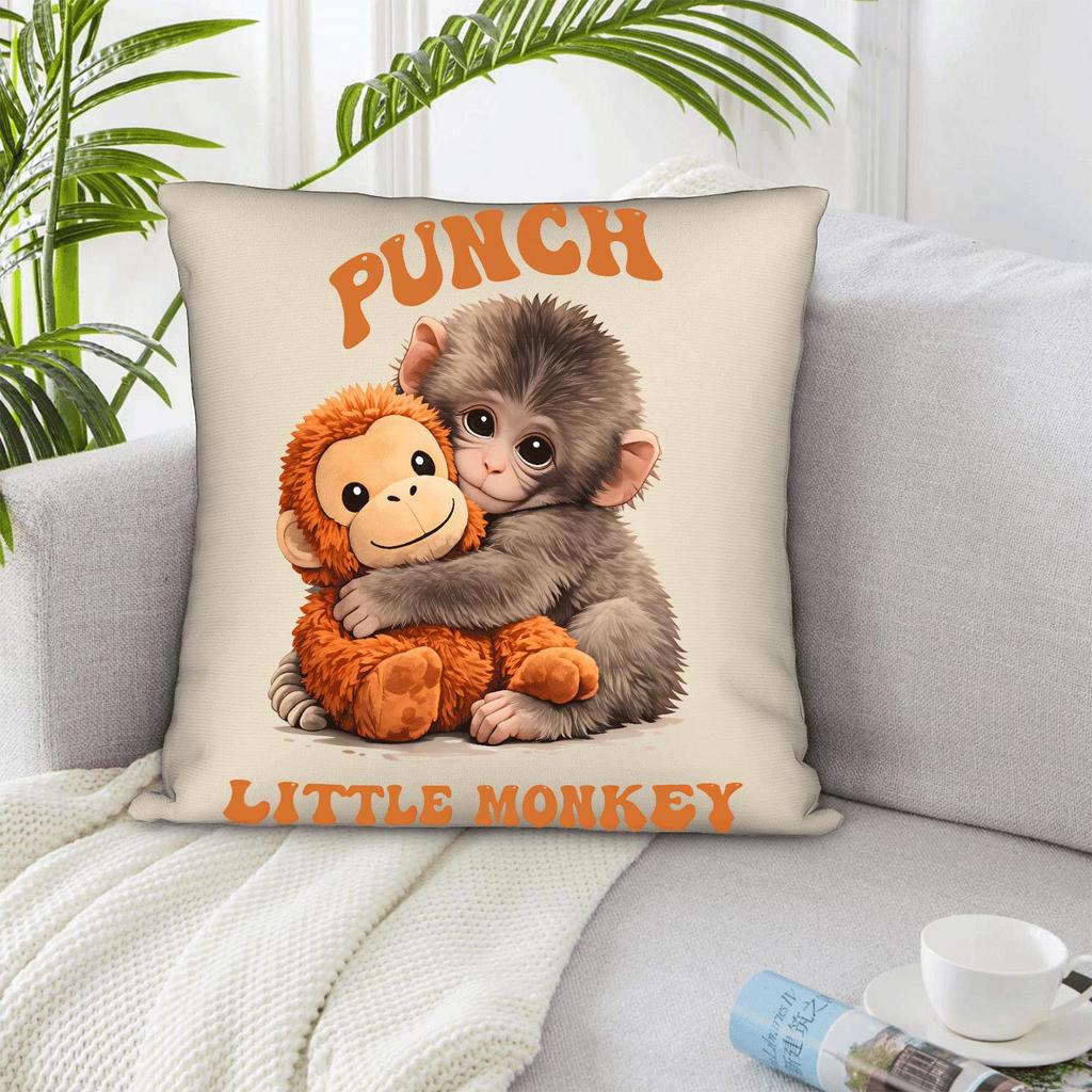 Monkey Punch Printed Pillow Cover Home Decor Holiday Gift
