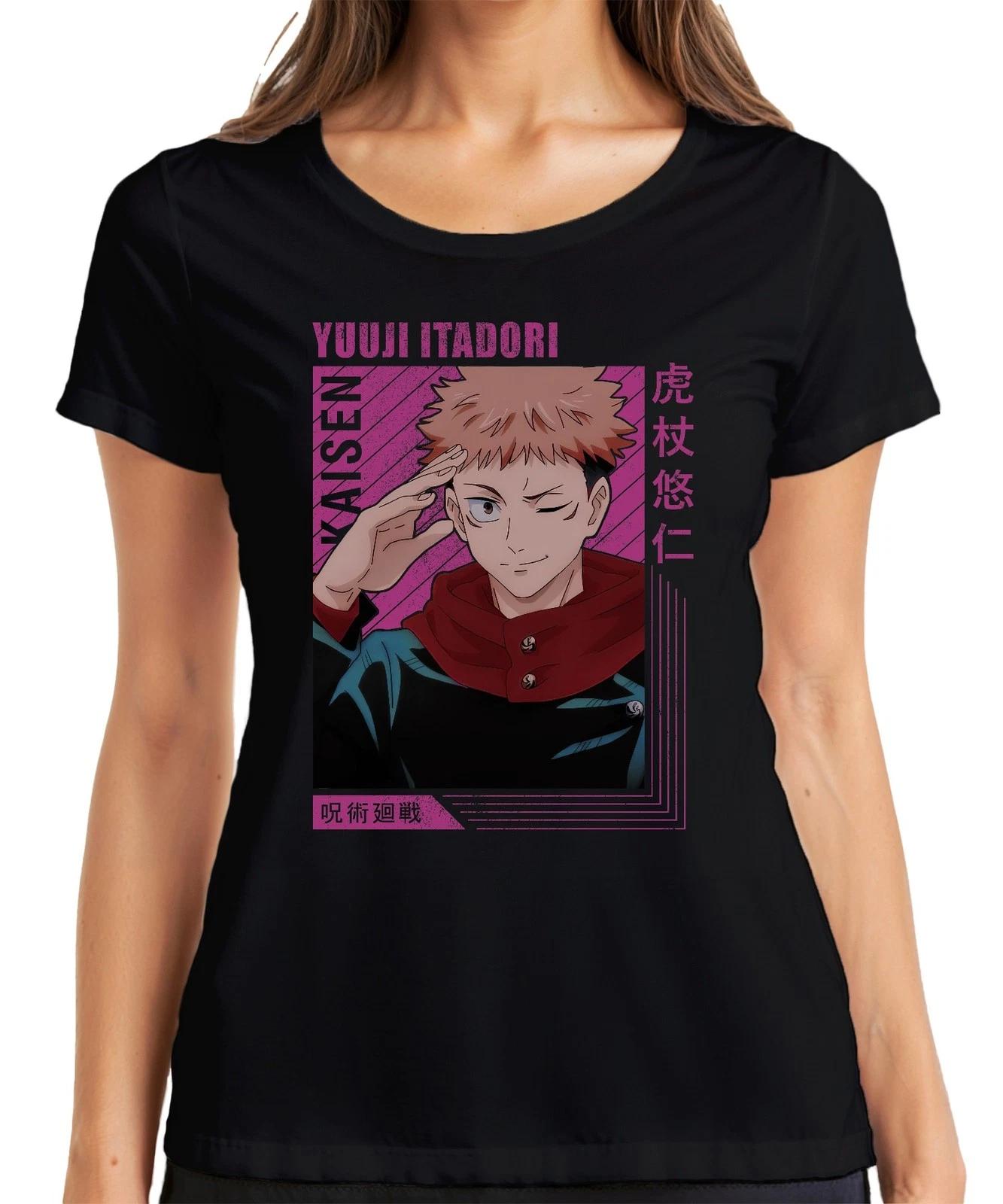 Jujutsu Kaisen Yuji Itadori Anime Manga Geschenk Fan Retro Damen T-Shirt L