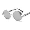 Vintage Steampunk Red Sunglasses Men Round Punk Alloy Metal Retro Sun Glasses Women  Goggles Gothic Style Shades