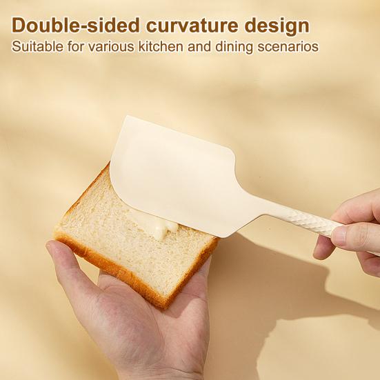 Silicone Spatula Adjustable Scraper with Ergonomic Grip Double-Sided Arc Design Heat Resistant Food Grade Silicone Baking Tool Kitchen Utensils