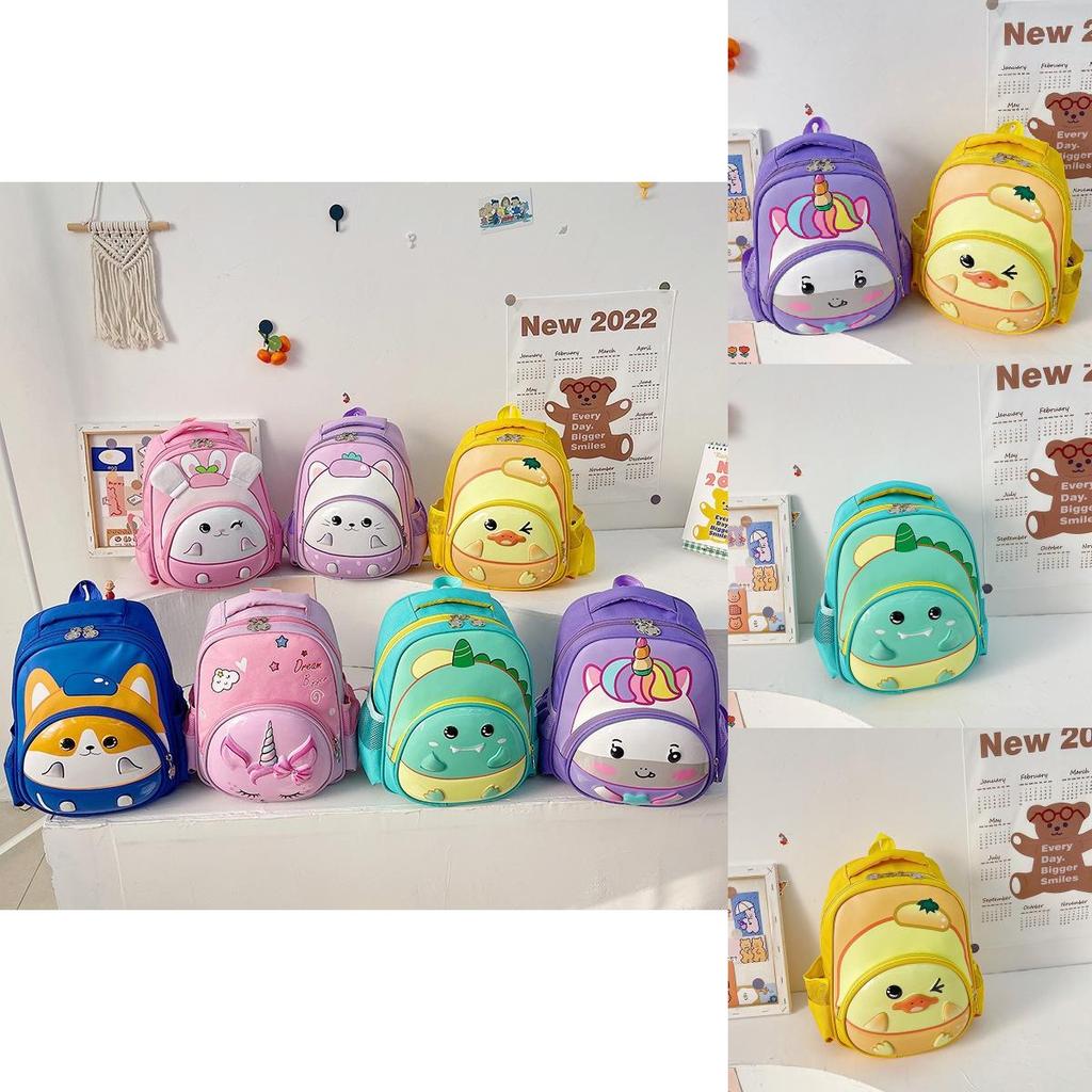 Haonna Kids Backpack Cute Cartoon Shoulder Bag Anti-theft Breathable Lightweight Oxford Fabric