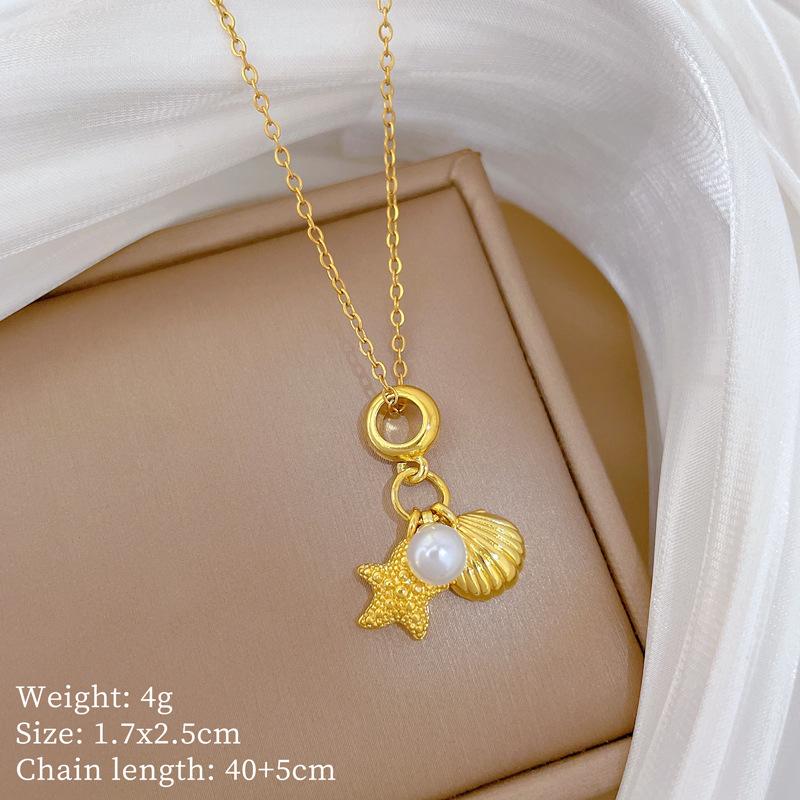 Copper Micro-Inlaid Light Luxury Fashion Personality Temperament Gorgeous Full Diamond Necklace Women'S Versatile Collarbone Chain Titanium Steel