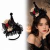 Halloween Witch Hat Headband Kids Adults Costume Accessory With LED Light Decorative Hair Clip
