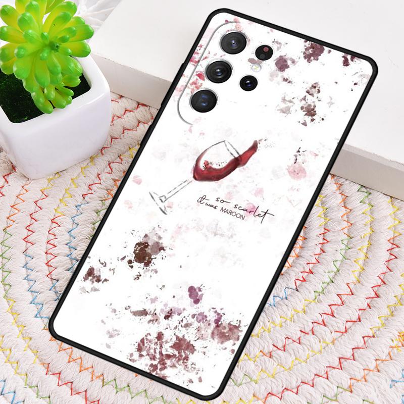 Custodia per Telefono in TPU con Disegno di Bicchiere di Vino Rosso Per Samsung Galaxy note 10 pro S26 S25 S24 S23 S22 Ultra Plus S21 FE S20 Copertura Antiurto
