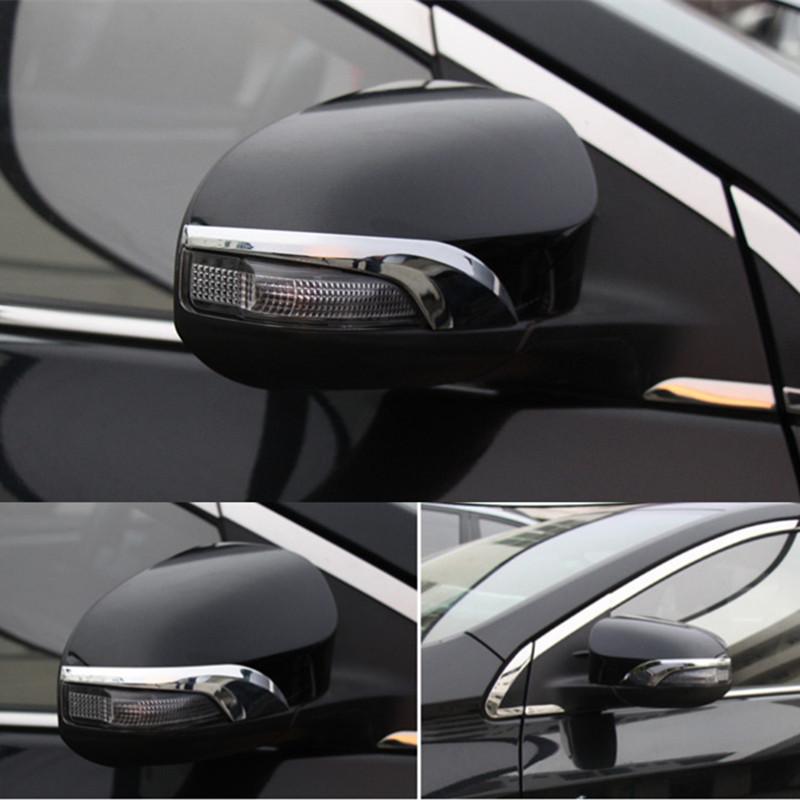 For Toyota Venza Auris 2013 2014 2015 2016 2017 ABS Chrome Side Door Rearview Mirror Strip Trim Sticker Car Styling Accessories