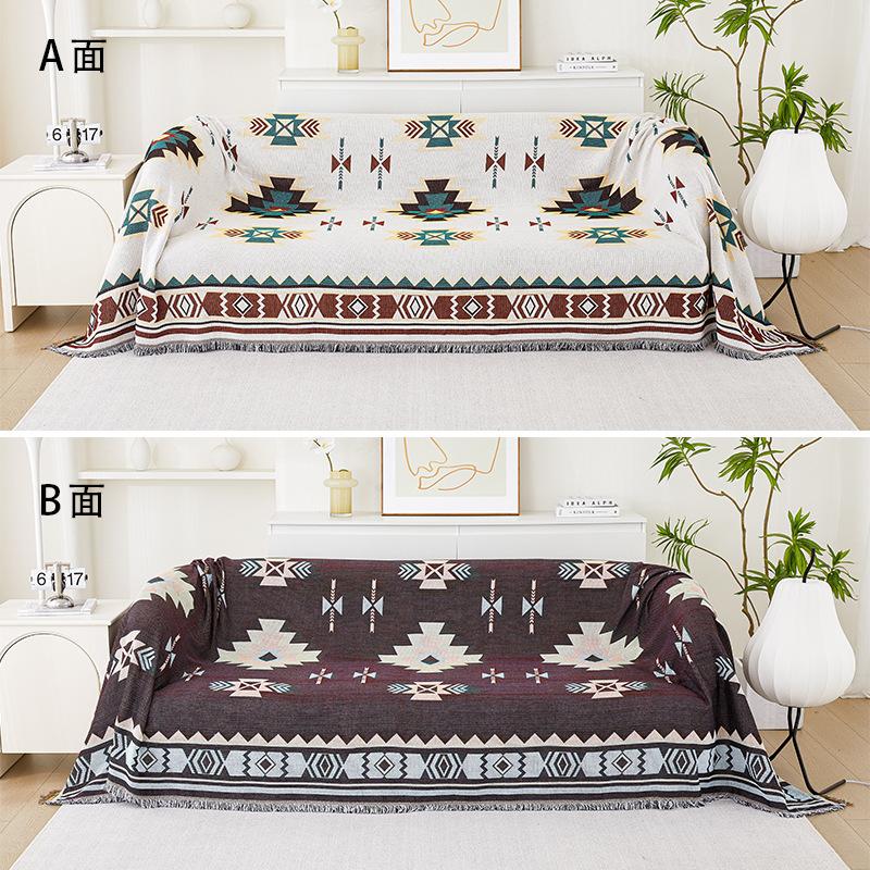 Double Sided Pattern Cartoon Sofa Cover Beds Blanekets Throw Blanket Picnic Mat With Tassel Sofa Bed Universal Decorative S006