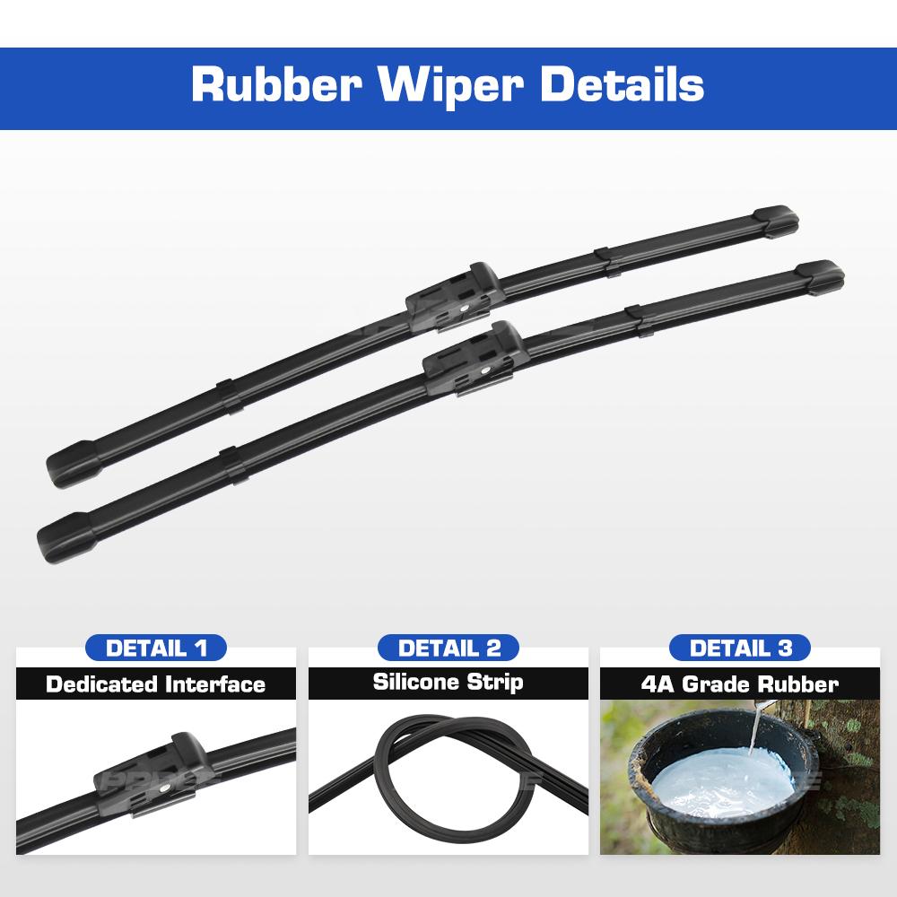 Silicone & rubber Wiper For Tesla Model 3 2017-2026 2025 2024 Front Wiper Blades Set Windshield Windscreen Window Brush 26 +19 Right driving