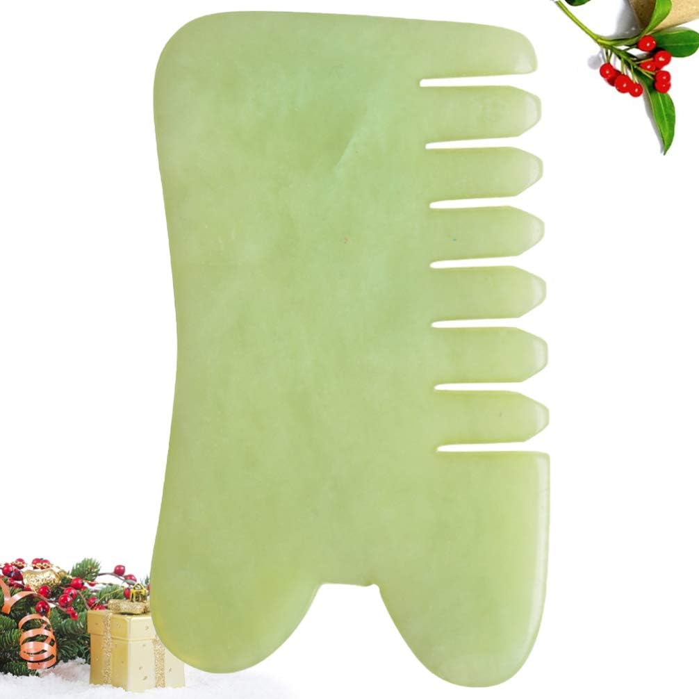 ARTIBETTER 1pc Jade Massage Comb Guasha Comb Jade Hair Comb Jade Gua Sha Massage Tool Jade Massager for Head Caring, Relaxation