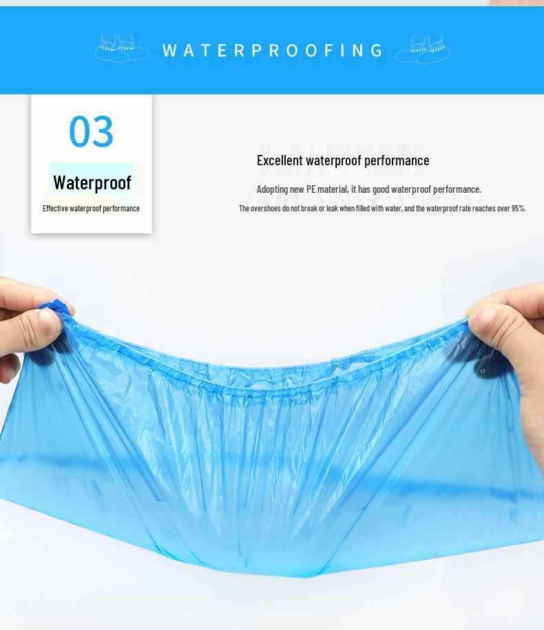 2000 Einweg Wasserdichte Plastik Überschuhe für den Innenbereich