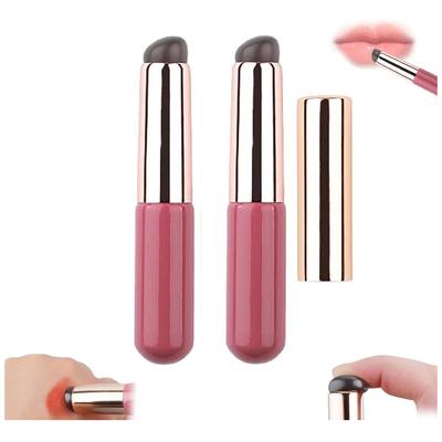 Pinceau de maquillage en Silicone réutilisable, correcteur, applicateur de lèvres en Silicone, brosse à lèvres à tête ronde, brosse à lèvres en Silicone souple