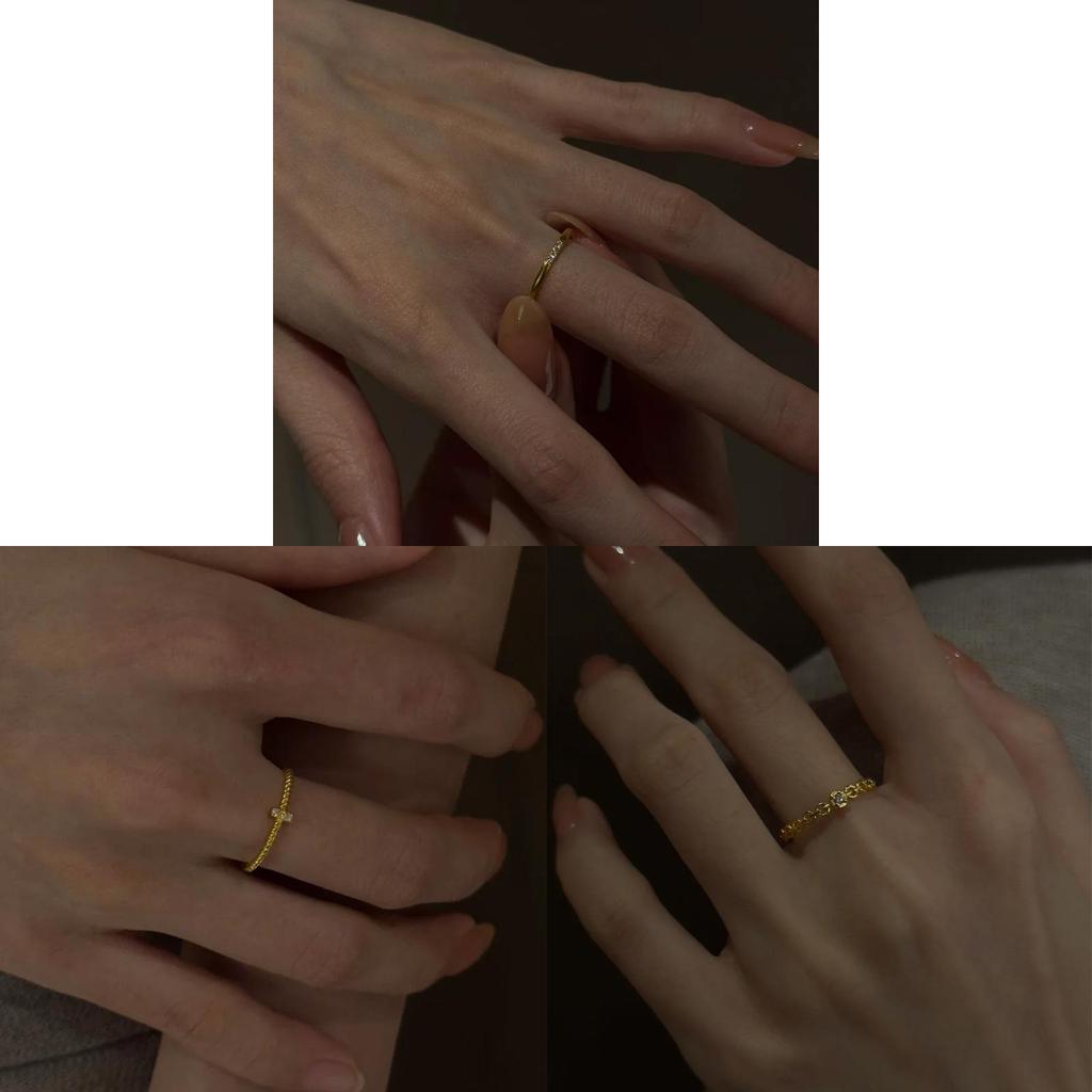 Geometric Silver Ring For Women With Zircon Stone Elegant Fashion Jewelry Accessory