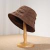 Retro Pleated Suede Fisherman's Hat Children's Versatile Face Small Bucket Hat Literary Temperament Basin Hat