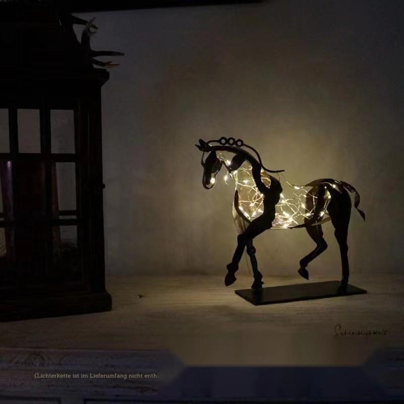 Adonis Horse Metal Sculpture With Lighting For Home Decor And Gift Giving