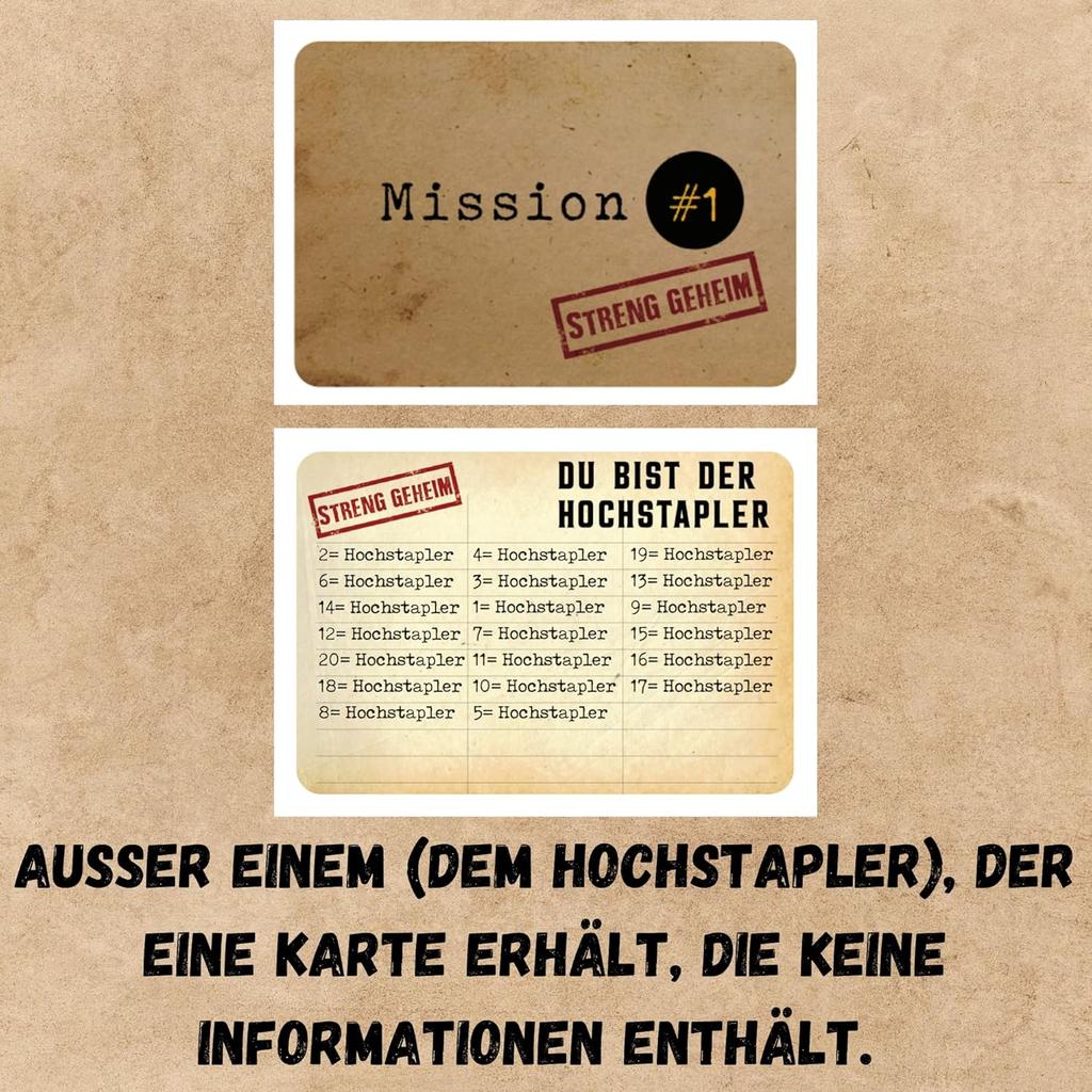 „Impostor — Můžete ho odhalit?" — desková hra, která kombinuje blafování, kreativitu, slovní hry a podezřívavost!, vhodné pro mnoho lidí, desková hra
