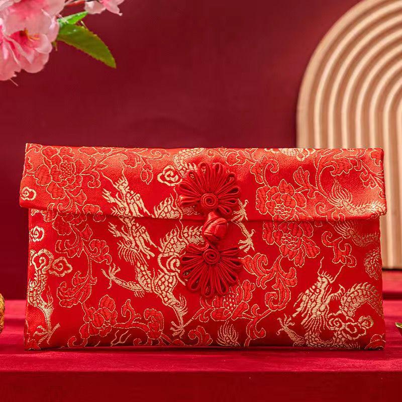 High-End Wedding Red Envelope for Cash Gifts - Bridesmaids' Ten Thousand Yuan Fabric Happy Bag