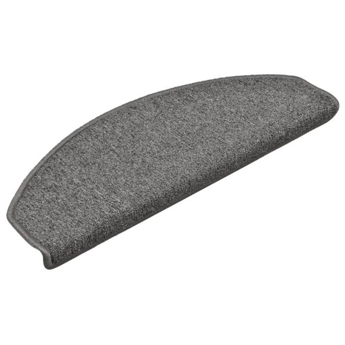VidaXL Tapis d'escalier 15 pièces 65 x 24 x 4 cm Gris foncé Demi-rond Grand 322369