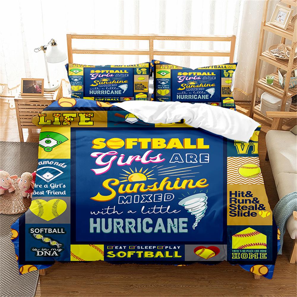 Zestaw poszwy na kołdrę z motywem sportowym Joga Koszykówka Softball Balet Zestaw pościeli Rozmiar King Queen dla Dziecka Chłopca Dziewczynki Sportowca Pokrowiec na kołdrę