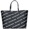 BALENCIAGA 702703 210HC Coated Canvas BB All-Over Logo Tote Bag Black x whiteUsed