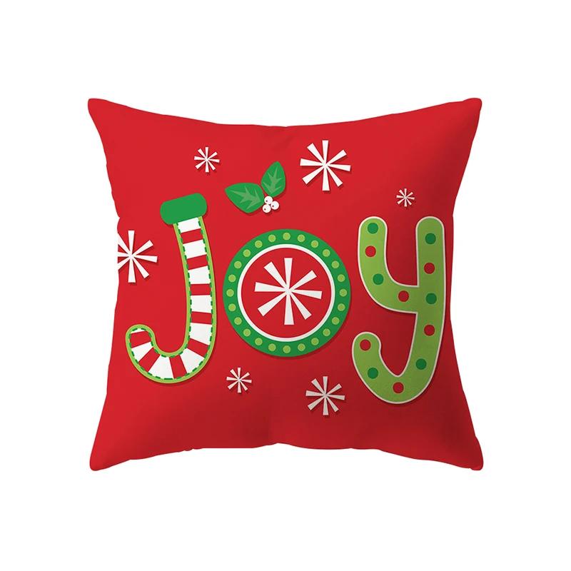 Merry Christmas Cute Santa Claus Snowman Print Pattern Cushion Cover Home Living Room Sofa Decoration Pillow