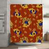 Modern Bathroom Shower Curtain with Autumn Leaves Sunflowers Print Design Waterproof Fabric for Bath Decorations in Multiple Siz