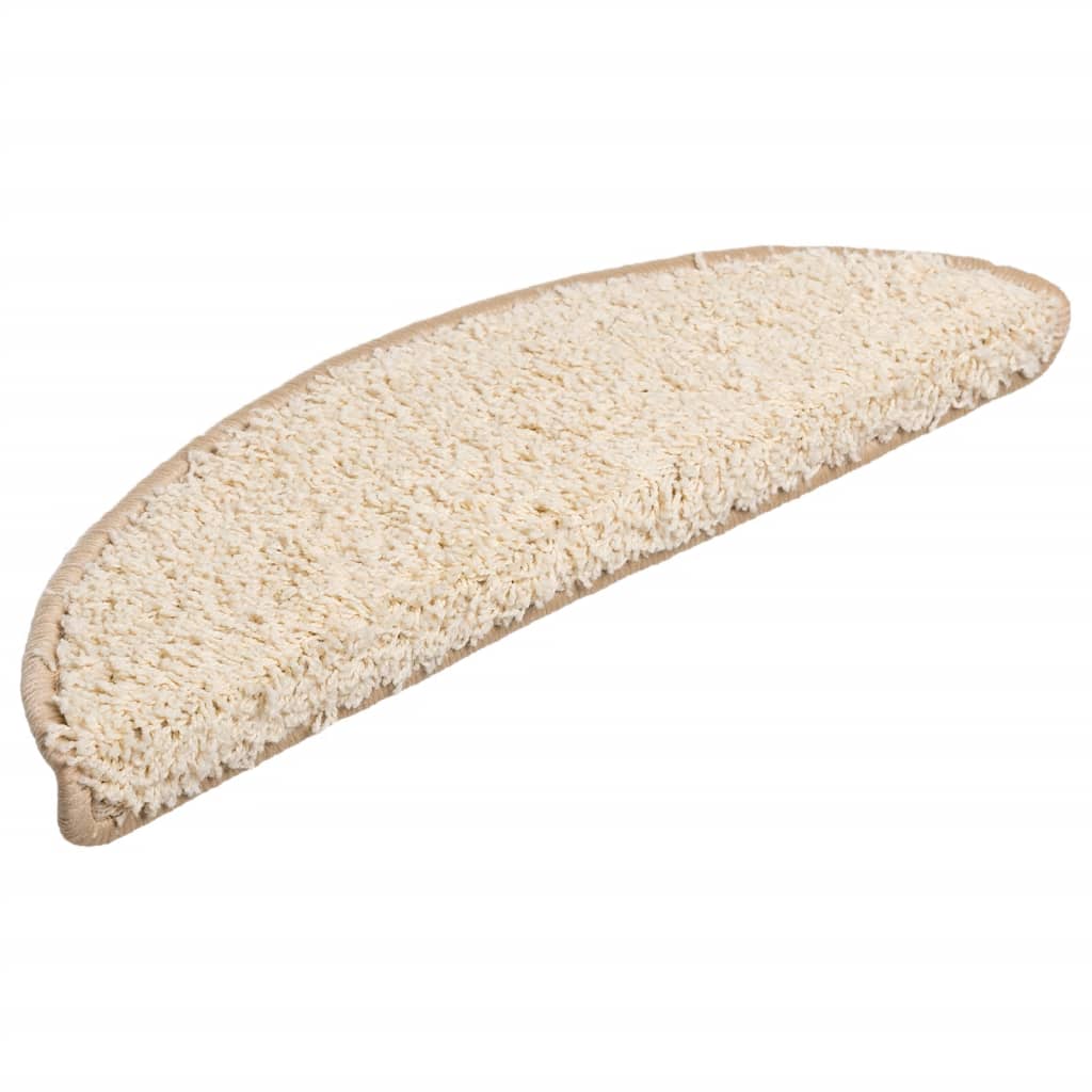 Step Mats 10 Pcs. 56 X 17 X 3 Cm Cream Semi Round