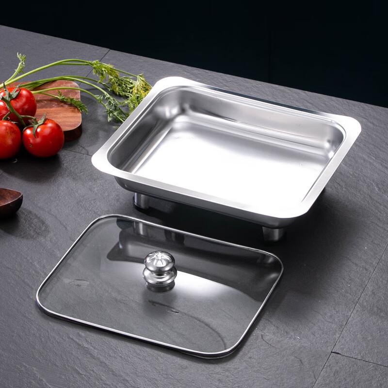 

ZISIZ Detachable Buffet Chafing Dish with Visible Glass Lids