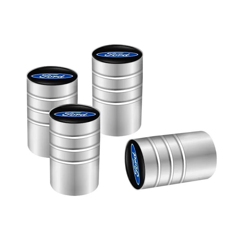 New 2026 Car Sticker 2025 Hot 4Pcs 3D Aluminum Alloy Car Wheel Tire Air Valve Dust Caps For Ford MAX Ranger Focus Fiesta Mondeo